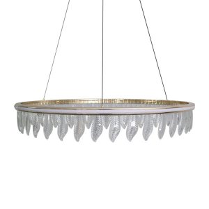 Lampa Organic kryształowe liście złota lampa 60 cm led 22793 140721 Lampa Organic kryształowe liście złota lampa 60 cm led 22793 140721