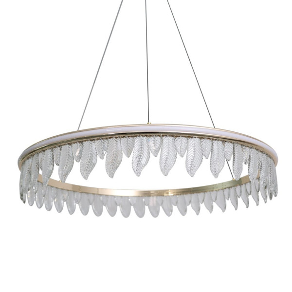 Lampa Organic kryształowe liście złota lampa 80 cm led 22793 143639