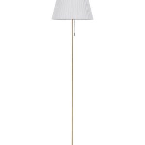 Lampa podłogowa 148 cm mosiężno-biała metalowa 61095 Lampa podłogowa 148 cm mosiężno-biała metalowa 61095