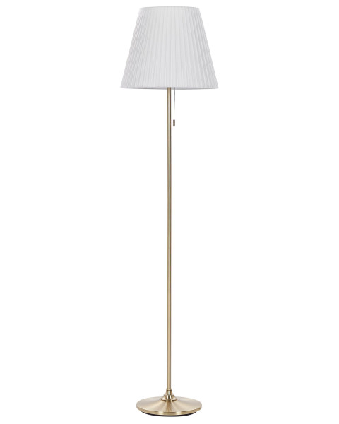 Lampa podłogowa 148 cm mosiężno-biała metalowa 61095