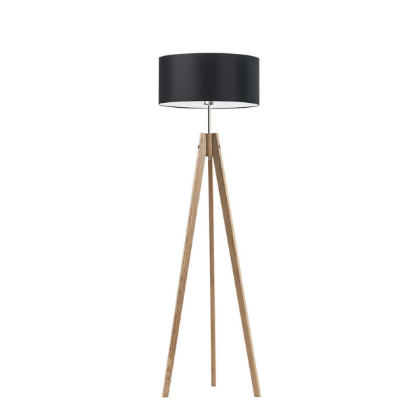 Lampa podłogowa abażur Dąb/ Czarny 1002360