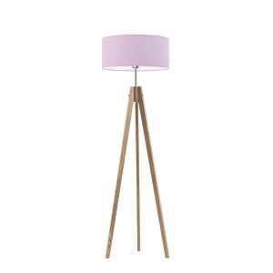 Lampa podłogowa abażur Dąb/ Jasny Fioletowy 1002445 Lampa podłogowa abażur Dąb/ Jasny Fioletowy 1002445