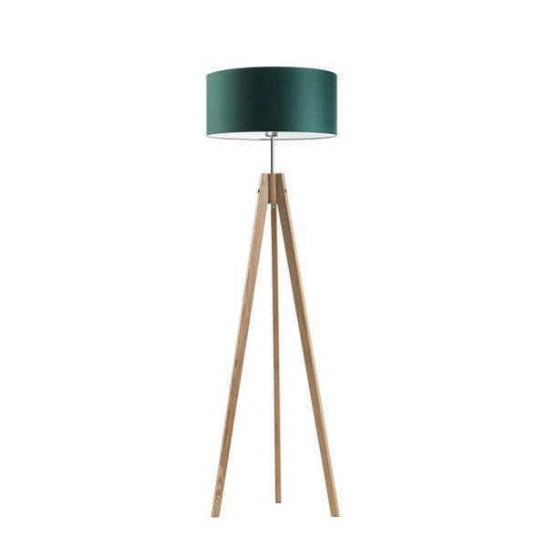 Lampa podłogowa abażur Dąb/ Zieleń Butelkowa 1002374