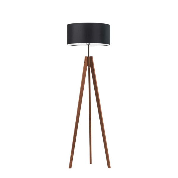 Lampa podłogowa abażur Mahoń/ Czarny 1002390