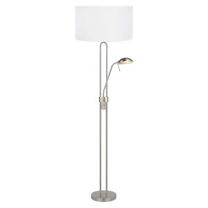 Lampa podłogowa Anett 2-punktowa metalowa biało-srebrna 21795 Lampa podłogowa Anett 2-punktowa metalowa biało-srebrna 21795