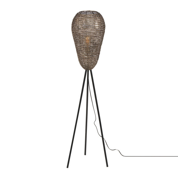 Lampa podłogowa antyczny mosiądz ZIVA 1xE27x10W wym:140x43x43cm Trio 891750