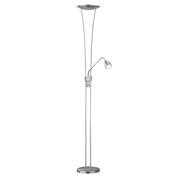 Lampa podłogowa ARIZONA srebrna LED 2x25W Ciepła biel 2500lm Trio 891642