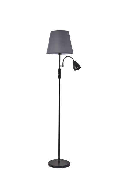Lampa podłogowa Artemis plus czarna podstawa ,szary abażur 985040