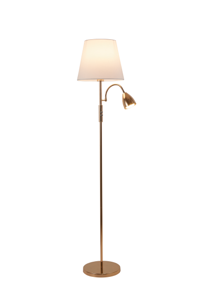 Lampa podłogowa Artemis plus złota podstawa ,biały abażur 986294