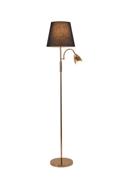 Lampa podłogowa Artemis plus złota podstawa ,czarny abażur 985038