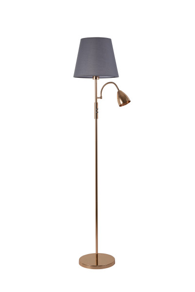 Lampa podłogowa Artemis plus złota podstawa ,szary abażur 996513