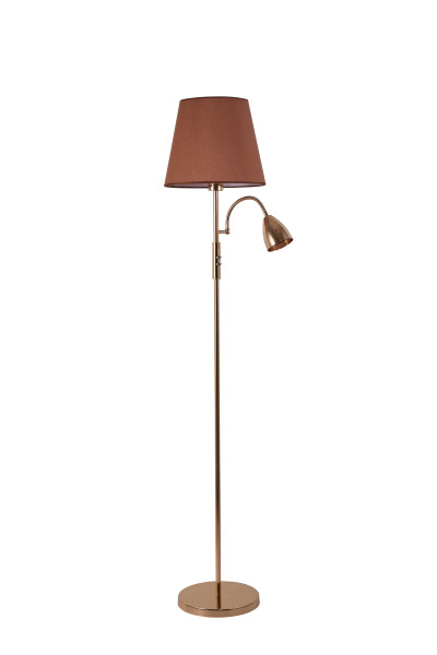 Lampa podłogowa Artemis złota podstawa ,capuccino abażur 985039