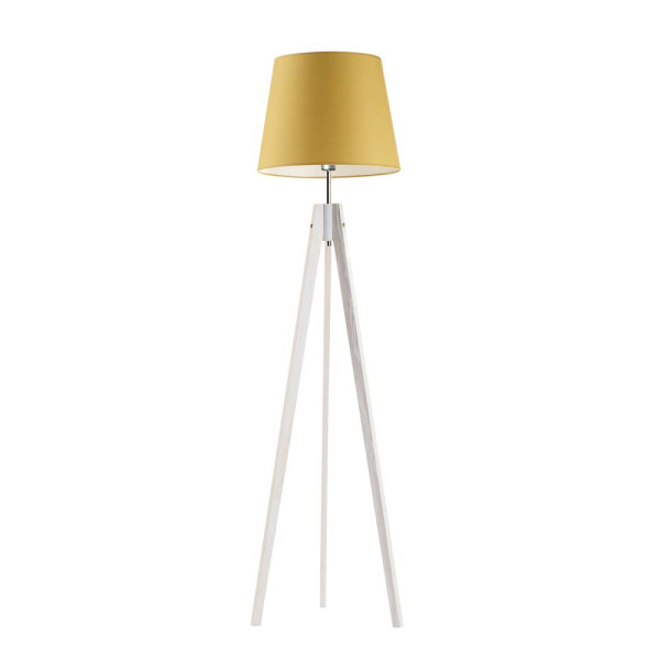 Lampa podłogowa ARUBA drewniana scandi Biały/ Musztardowy 922305
