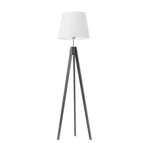 Lampa podłogowa ARUBA drewniana trójnożna do salonu Popielaty/ Biały 922412 Lampa podłogowa ARUBA drewniana trójnożna do salonu Popielaty/ Biały 922412