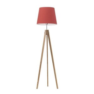Lampa podłogowa ARUBA styl nordycki Dąb/ Czerwony 922422 Lampa podłogowa ARUBA styl nordycki Dąb/ Czerwony 922422