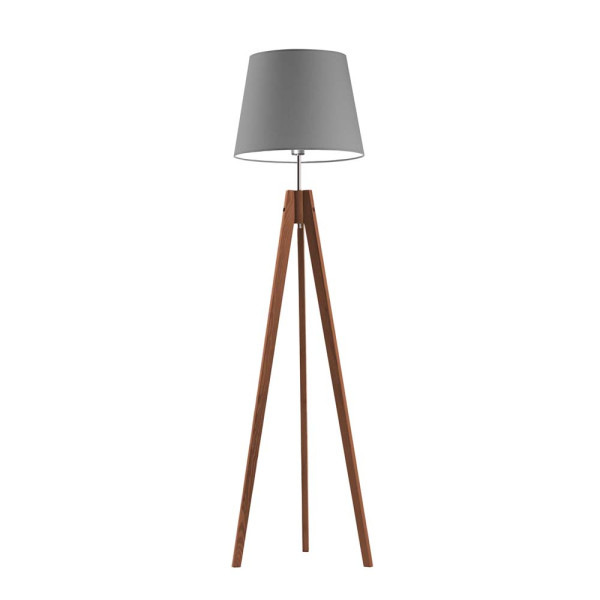 Lampa podłogowa ARUBA tripod drewno Mahoń/ Szary Stalowy 922361