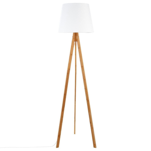 LAMPA PODŁOGOWA Bahi biała trójnożna podstawa BAMBUSOWA 438571