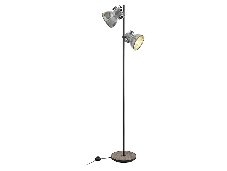 Lampa podłogowa Barnstaple 2-punktowa stalowa srebrna 25277