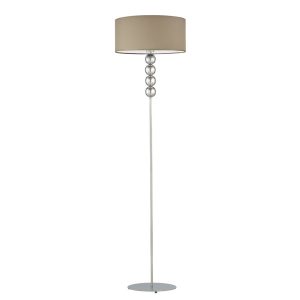 Lampa podłogowa BERMUDY – dekoracyjna lampa stojąca Srebrny/ Beżowy 897174 Lampa podłogowa BERMUDY – dekoracyjna lampa stojąca Srebrny/ Beżowy 897174