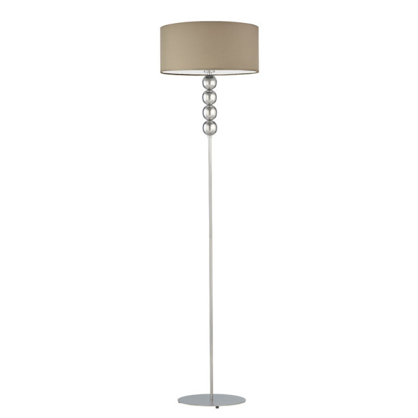 Lampa podłogowa BERMUDY – dekoracyjna lampa stojąca Srebrny/ Beżowy 897174