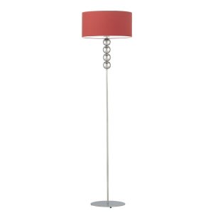 Lampa podłogowa BERMUDY – lampa stojąca dekoracyjna Srebrny/ Czerwony 897184 Lampa podłogowa BERMUDY – lampa stojąca dekoracyjna Srebrny/ Czerwony 897184
