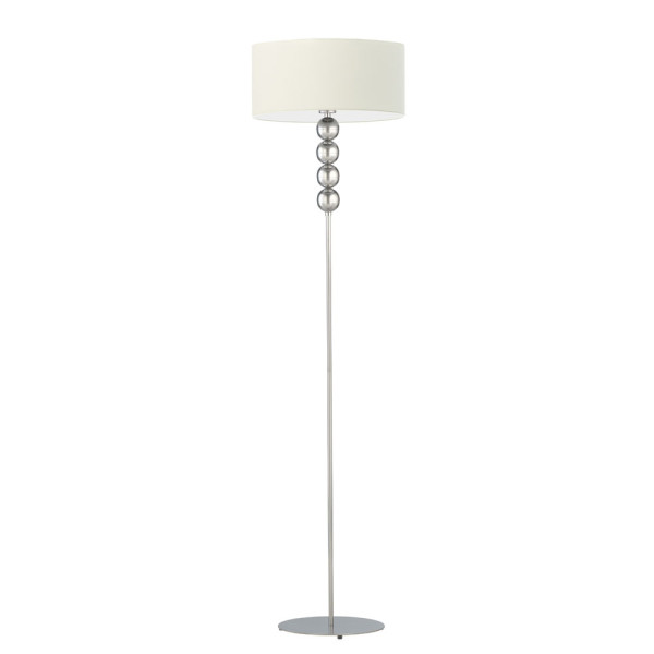 Lampa podłogowa BERMUDY – lampa stojąca do salonu Srebrny/ Ecru 897175