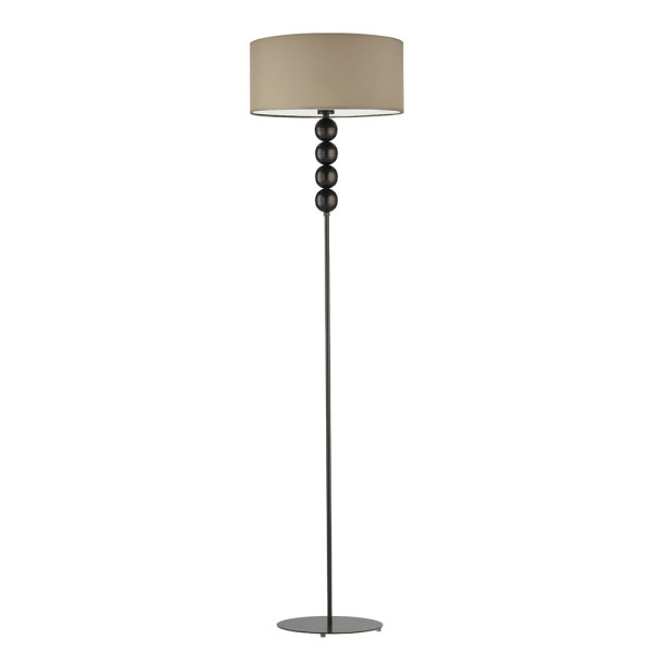 Lampa podłogowa BERMUDY – stylowa lampa stojąca Czarny/ Beżowy 900185