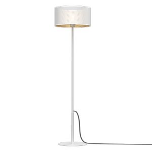 Lampa podłogowa biało-złota Loft shade 1xE27x15W wym:150x40x40cm Luminex 1050134 Lampa podłogowa biało-złota Loft shade 1xE27x15W wym:150x40x40cm Luminex 1050134
