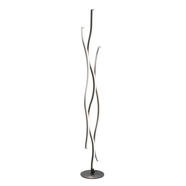 Lampa podłogowa BLAZE srebrno-czarna LED 1x28W Odcienie bieli 3250lm Trio 883391