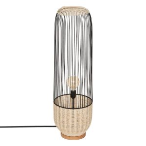 Lampa podłogowa boho Anea, rattan i metal, wys. 95 cm 146054 Lampa podłogowa boho Anea, rattan i metal, wys. 95 cm 146054
