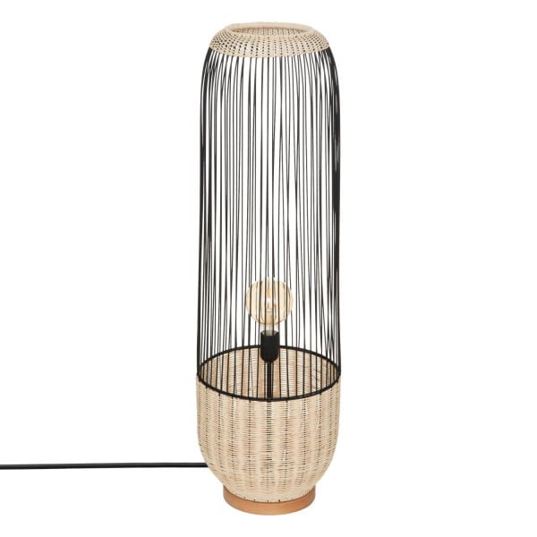 Lampa podłogowa boho Anea, rattan i metal, wys. 95 cm 146054