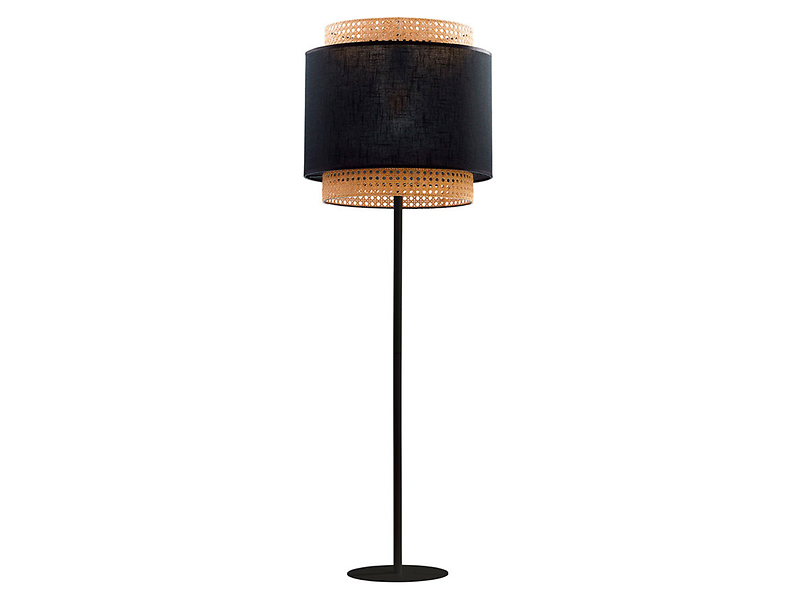 Lampa podłogowa Boho Black tkaninowa czarna 55793