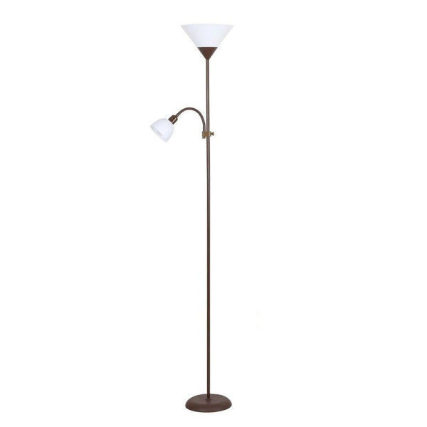 Lampa podłogowa brązowo-biała Action 2xE27x60W wym:178x24,2x24,2cm Rabalux 964586