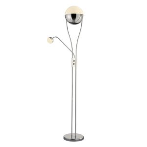 Lampa podłogowa CHRIS srebrno-biała LED 2×25,8W Ciepła biel 2350lm Trio 891877 Lampa podłogowa CHRIS srebrno-biała LED 2×25,8W Ciepła biel 2350lm Trio 891877