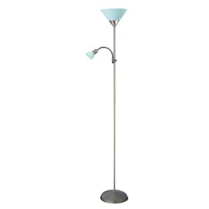 Lampa podłogowa chrom satynowany-biała Action 1xE27x60W Rabalux 954083