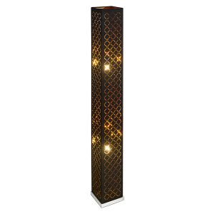 Lampa podłogowa Clarke tkaninowa czarno-złota 25430