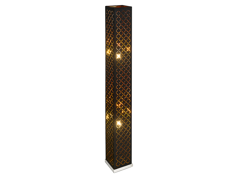 Lampa podłogowa Clarke tkaninowa czarno-złota 25430