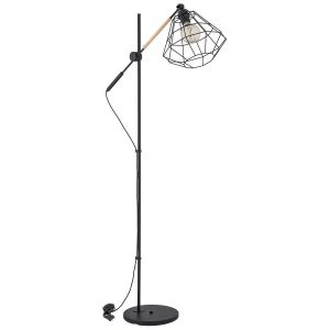 Lampa podłogowa czarna BOOGIE 1xE27x15W wym:165x80x30cm Alfa 891751