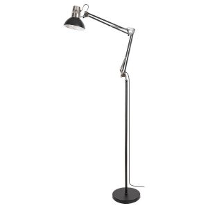 Lampa podłogowa czarna chromowana Aristeo 1xE27x40W wym:171x66x25cm Rabalux 954066