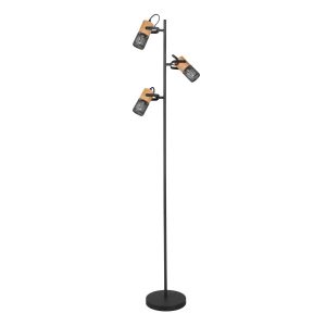 Lampa podłogowa czarna TOSH 3xE14x15W wym:150x23x23cm Trio 891596 Lampa podłogowa czarna TOSH 3xE14x15W wym:150x23x23cm Trio 891596