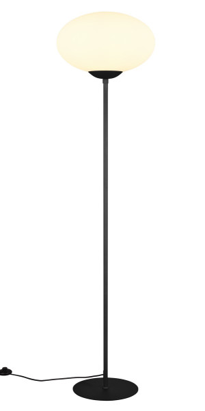 Lampa podłogowa czarno-biała FOMENTO 1xE27x15W wym:150x40x40cm Trio 1050088