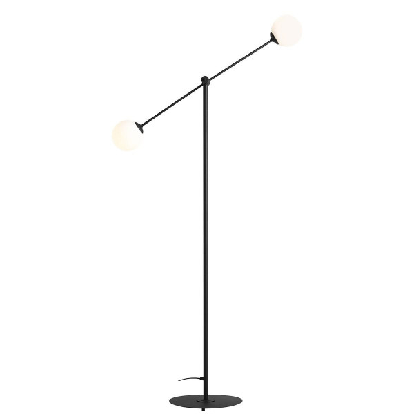 Lampa podłogowa czarno-biała OHIO 2xE14x40W wym:191x98x32cm Aldex 883398