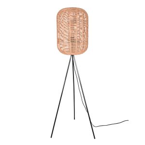 Lampa podłogowa czarno-brązowa RUNA 1xE27x40W wym:150x35x35cm Trio 891833