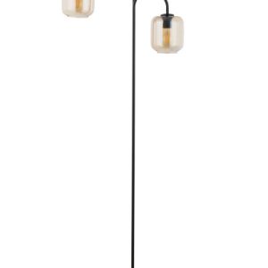 Lampa podłogowa czarno-bursztynowa Shine 2xE27x15W wym:164x53x29cm Sigma 891737