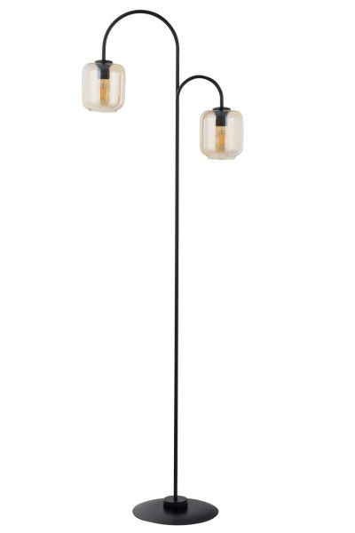 Lampa podłogowa czarno-bursztynowa Shine 2xE27x15W wym:164x53x29cm Sigma 891737