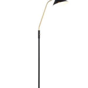 Lampa podłogowa czarno-mosiężna TRAVELLER 1xE27x10W wym:145x58x23cm Trio 883490