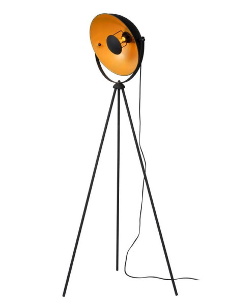 Lampa podłogowa czarno-złota ALVARO 1xE27x40W wym:148x66,5x34,5cm Lucide 1050423