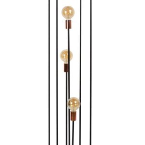 Lampa podłogowa czarno-złota ARTHUR 3xE27x40W wym:140x25x25cm Lucide 1050374