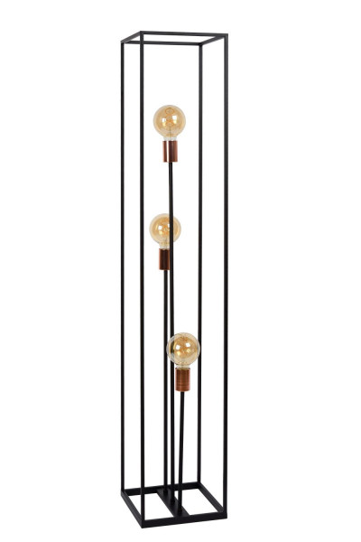 Lampa podłogowa czarno-złota ARTHUR 3xE27x40W wym:140x25x25cm Lucide 1050374
