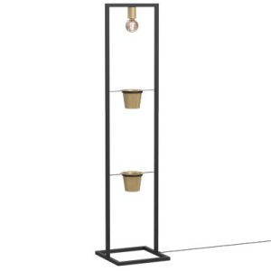 Lampa podłogowa czarno-złota Flores 1xE27x15W wym:152x34x34cm Luminex 1050106